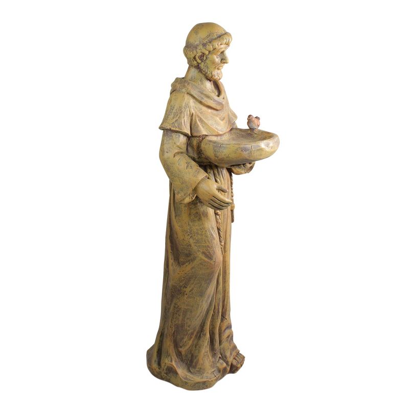 Northlight 35.5" Brown Religious St. Francis of Assisi Bird Feeder Outdoor Garden Statue