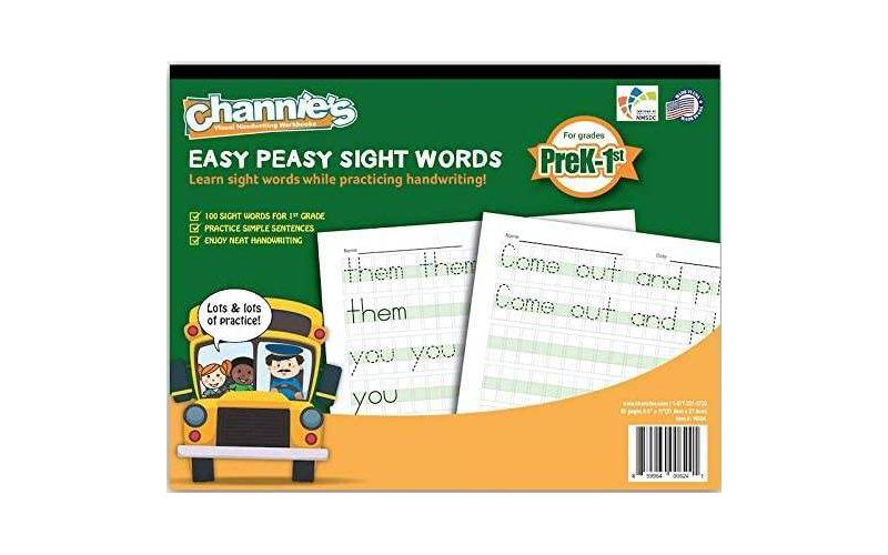 Channie's 2pk Easy Peasy Alphabet and Sight Words Workbooks - PreK-1st Grade