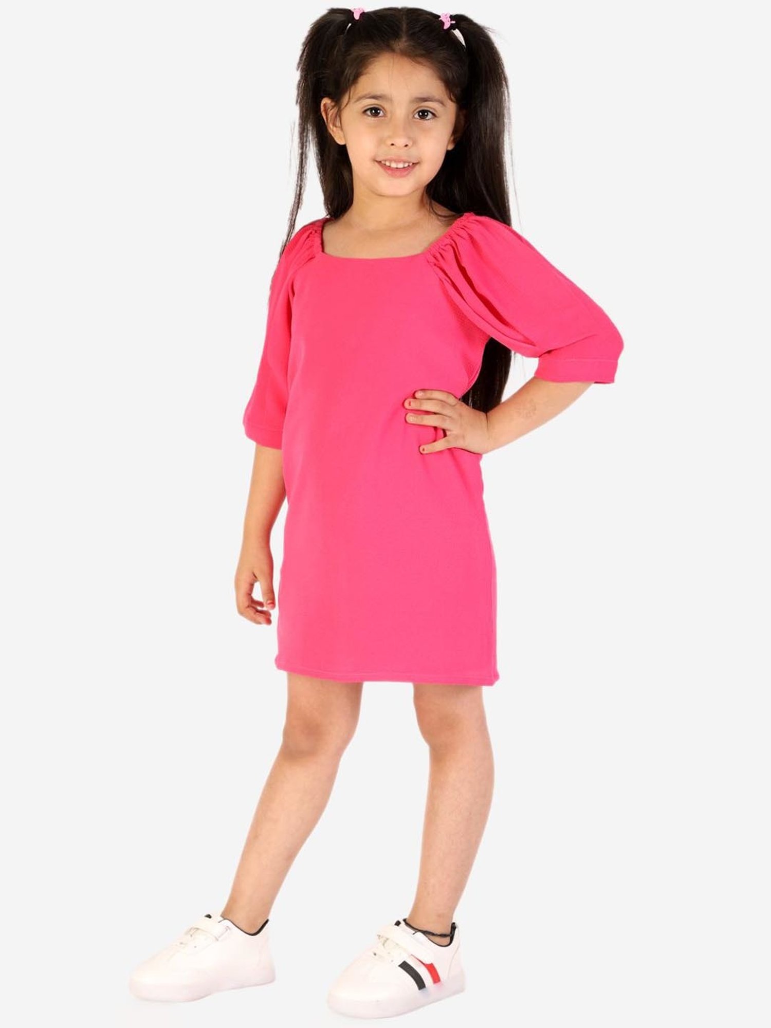 KidsDew Kids Pink Solid Dress