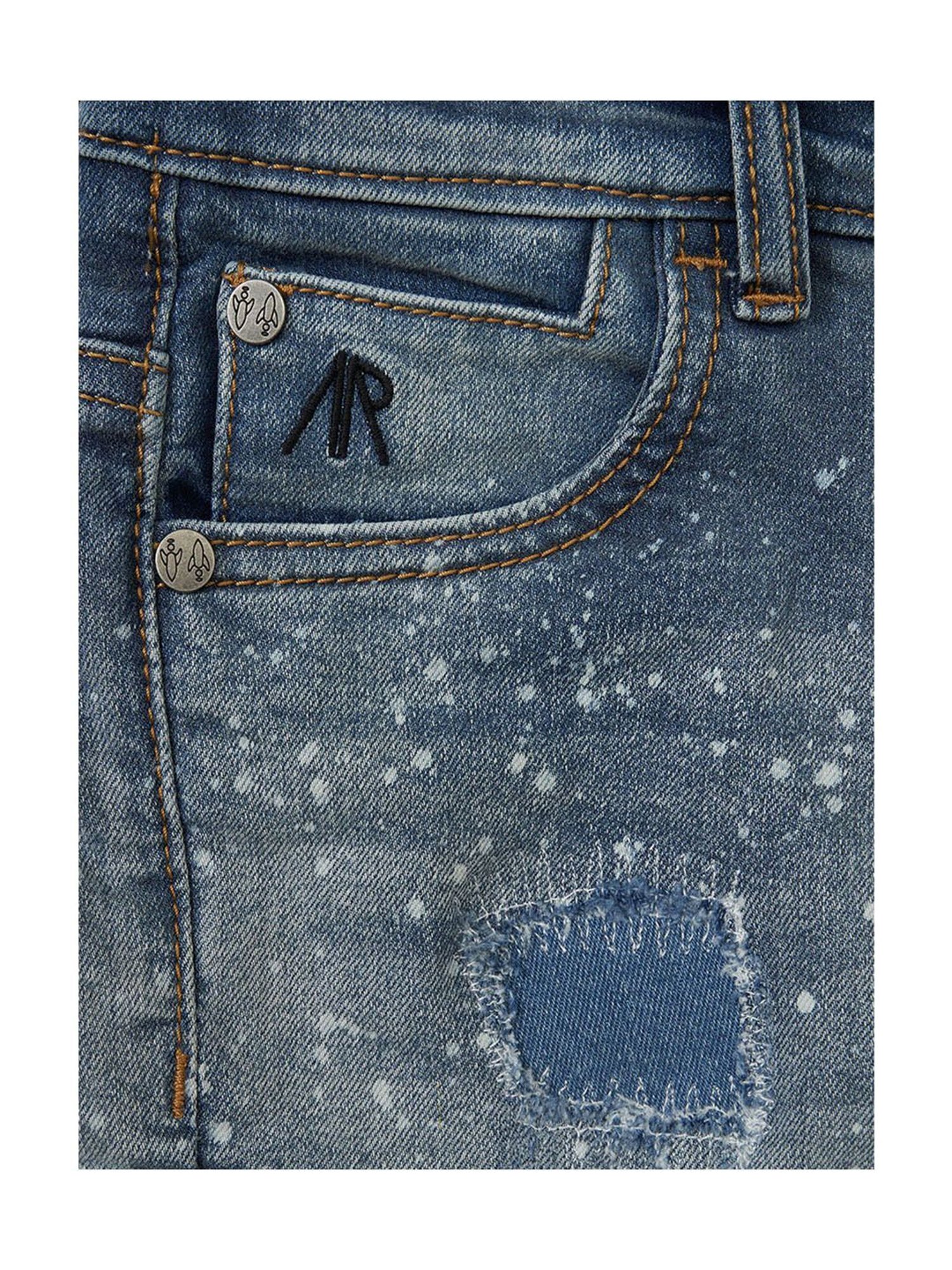 Angel & Rocket Kids Blue Printed Shorts