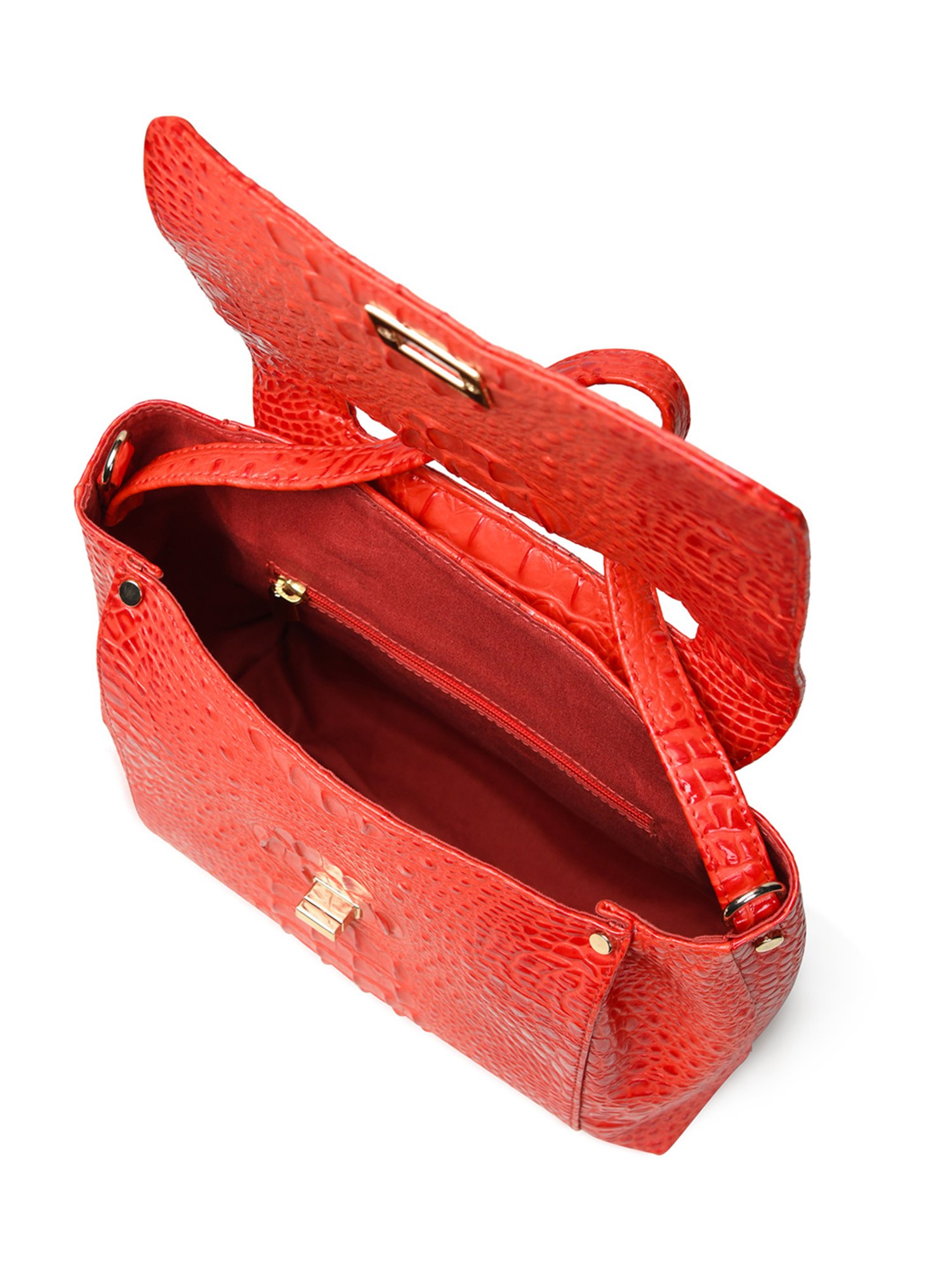 PELLE LUXUR Dark Pink Animal Effect Medium Cross Body Bag