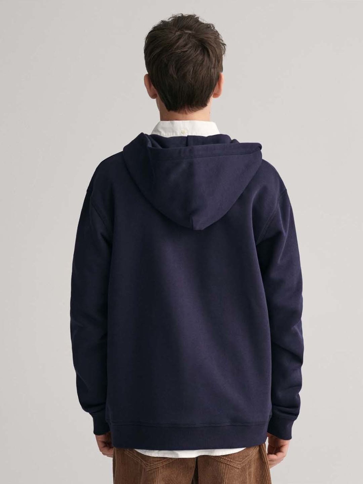 Gant Kids Navy Embroidered Full Sleeves Sweatshirt