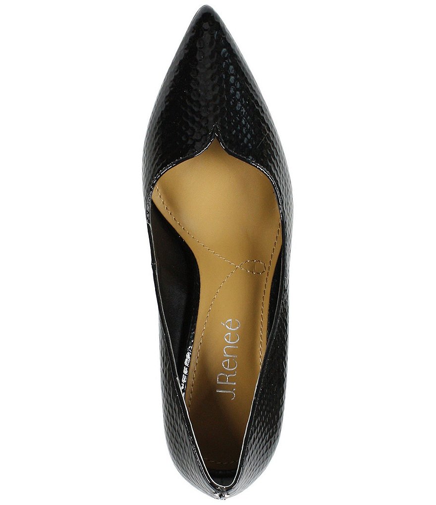 J. Renee Abigaile Patent Embossed Snake Print Pumps
