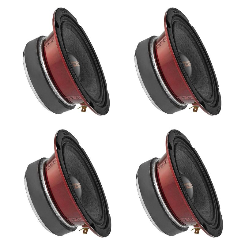 DS18 PRO-X6MSE Pro X 6.5 Inch 450 Watt 225 RMS 8 Ohm Mid Range Car and Truck Door Loudspeaker with Black Steel Basket Sealed Back Design (4 Pack)