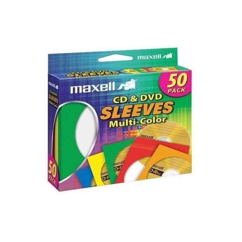 190134 CD & DVD Paper Storage Envelope Sleeves with Clear Plastic Windows Multi-Color 50 Pack (Paper)