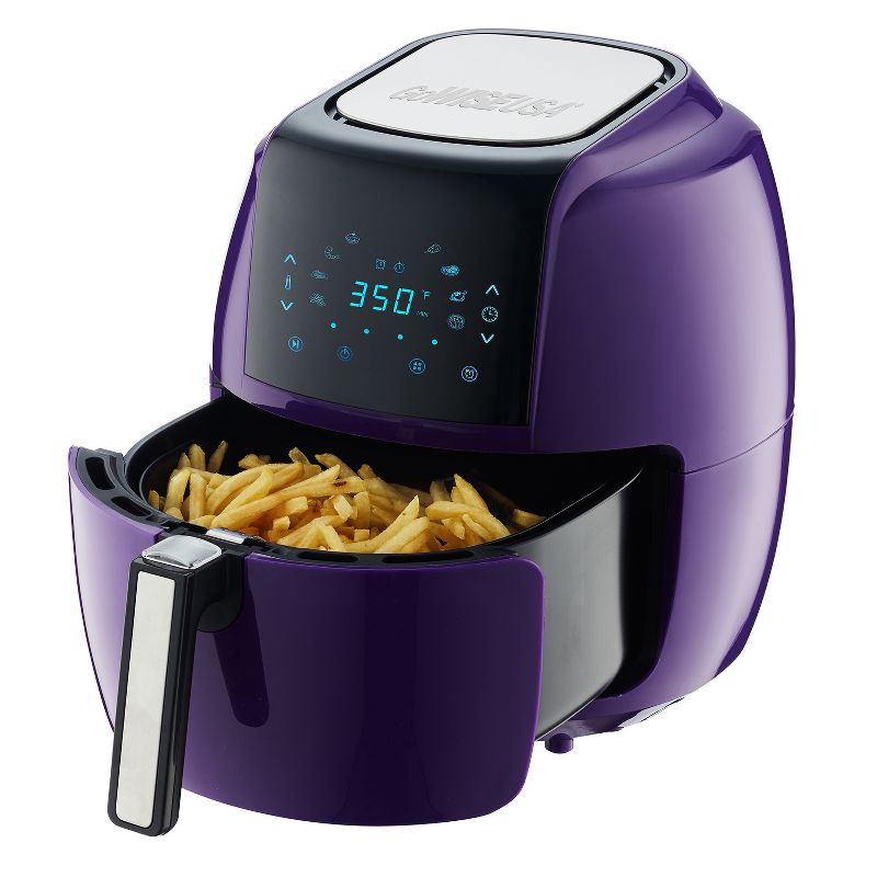 GoWISE USA GW22746 1700 Watt 5.8 Quart 8-in-1 Programmable Digital Air Fryer XL and Recipe Book, Plum