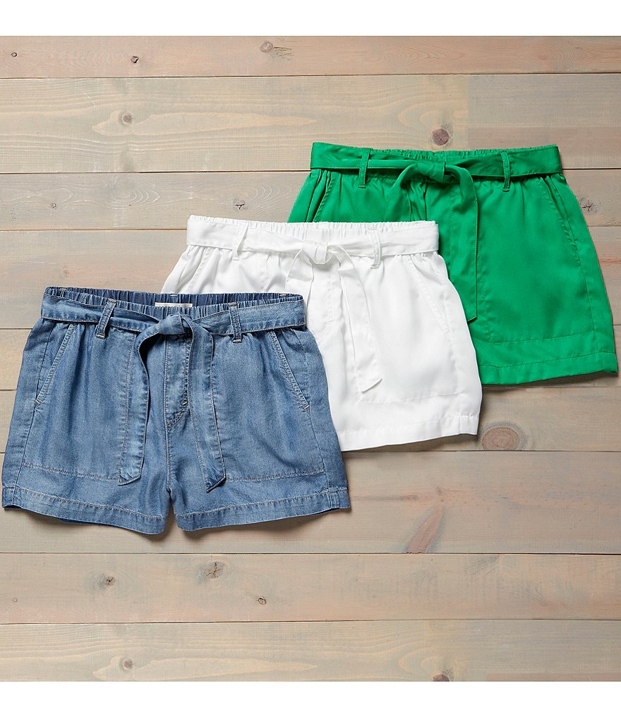 Copper Key High Rise Tie Front Tencel Shorts