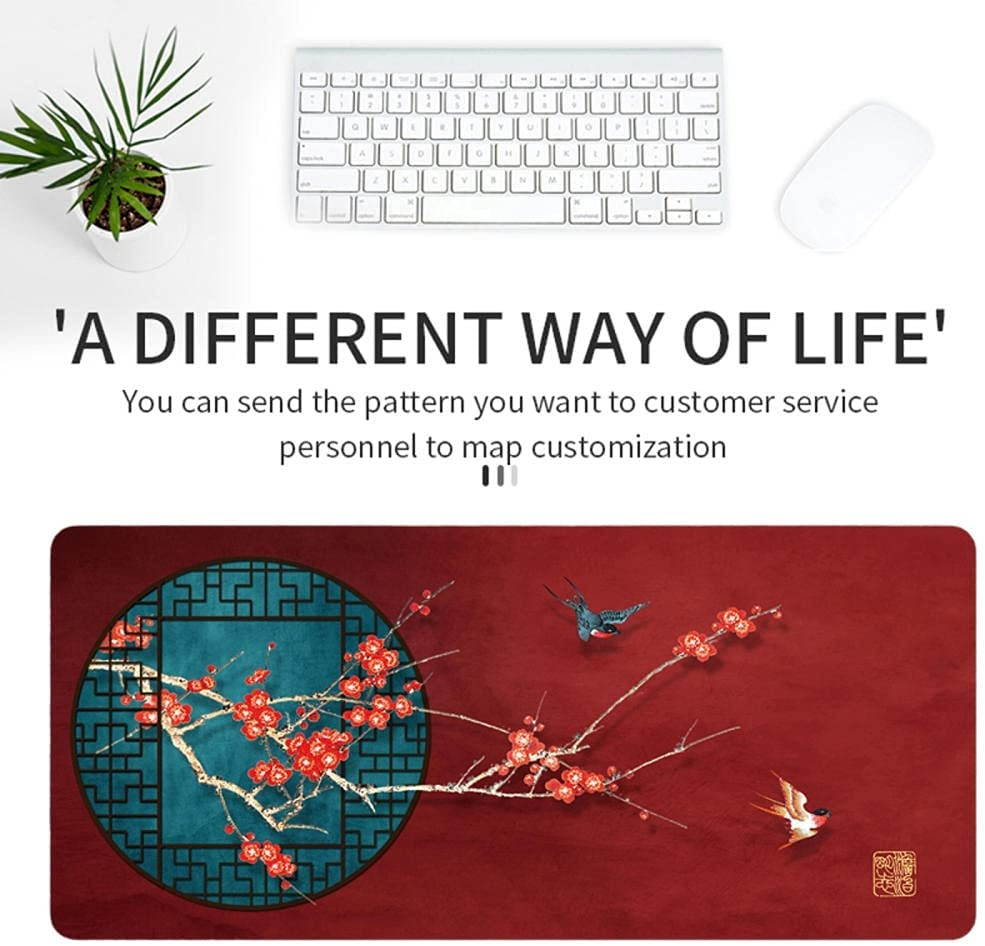 Leather Desk Pad,Large Desk Protector Office Mouse Pad,Desk Mat, Non-Slip Laptop Desk Pad,Waterproof Desk Writing Pad for Office and Home-Traditional_Style_18_800x300x2mm