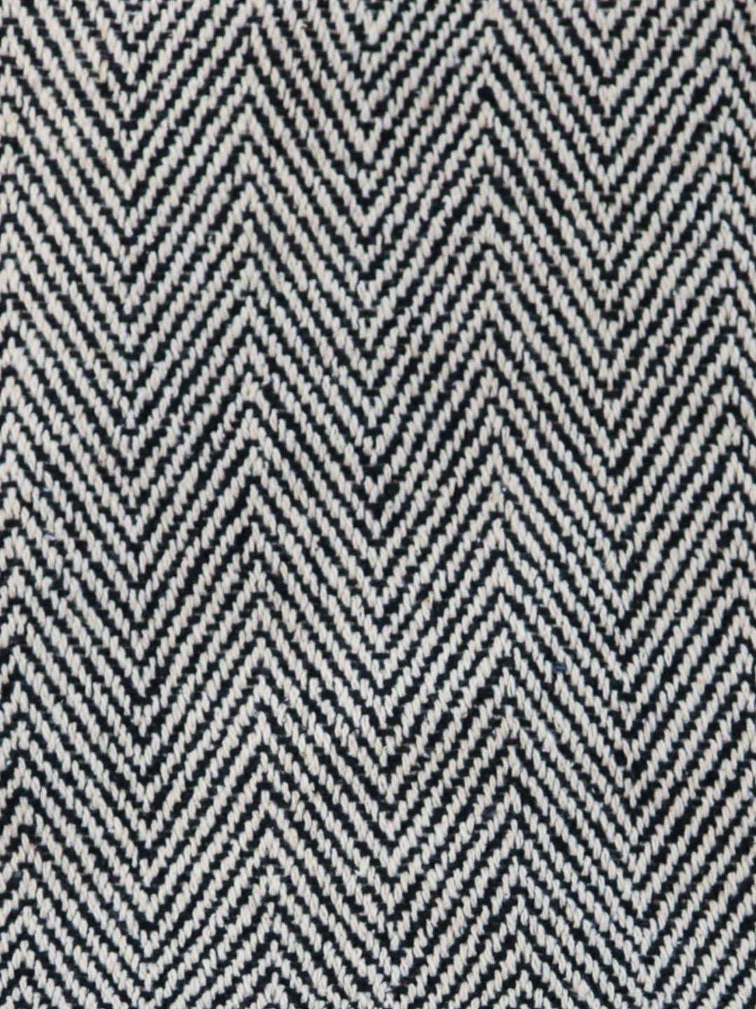 Nestasia Black & Cream Chevron Cotton Knitted Throw blanket with texture for Living Room or Bedroom