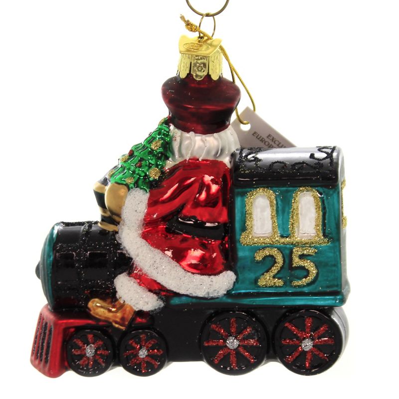 Noble Gems 4.0" Santa On Train Ornament Locomotive Claus  -  Tree Ornaments