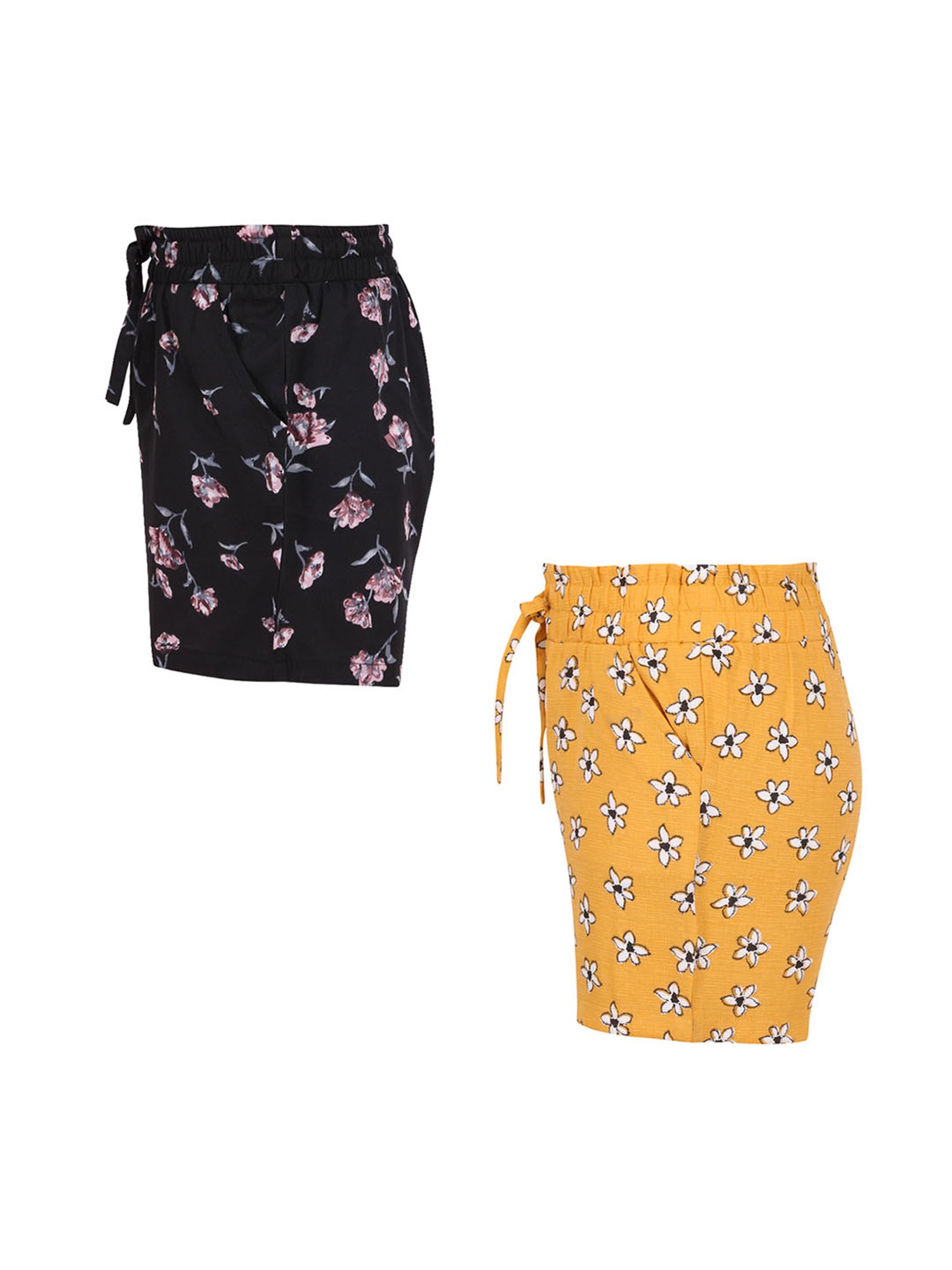 HELLCAT Kids Yellow & Navy Printed Shorts (Pack Of 2)