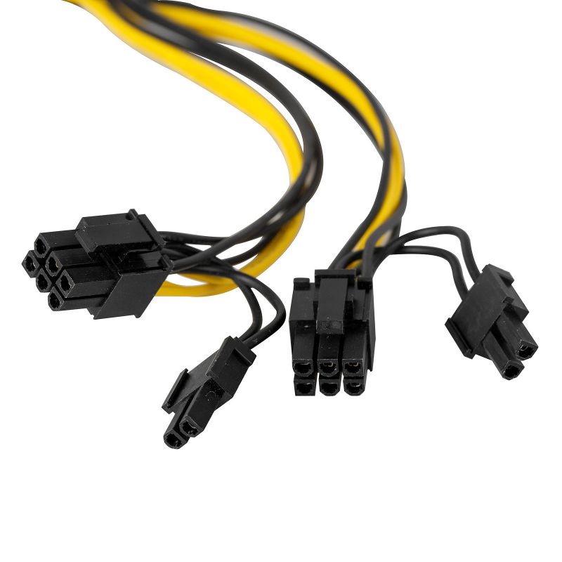 PCI-e 6 Pin to Dual 8 Pin Power Adapter Cable for Video Display Card