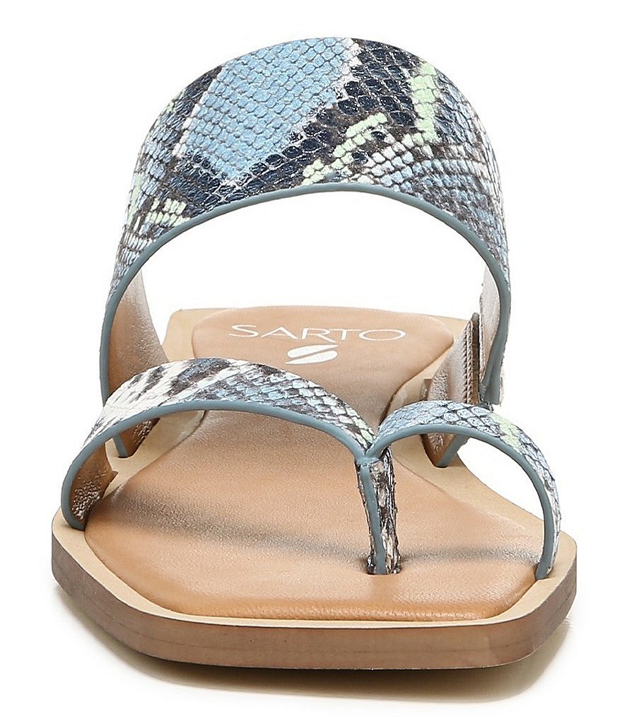 Sarto by Franco Sarto Ediana Snake Print Leather Thong Slide Sandals
