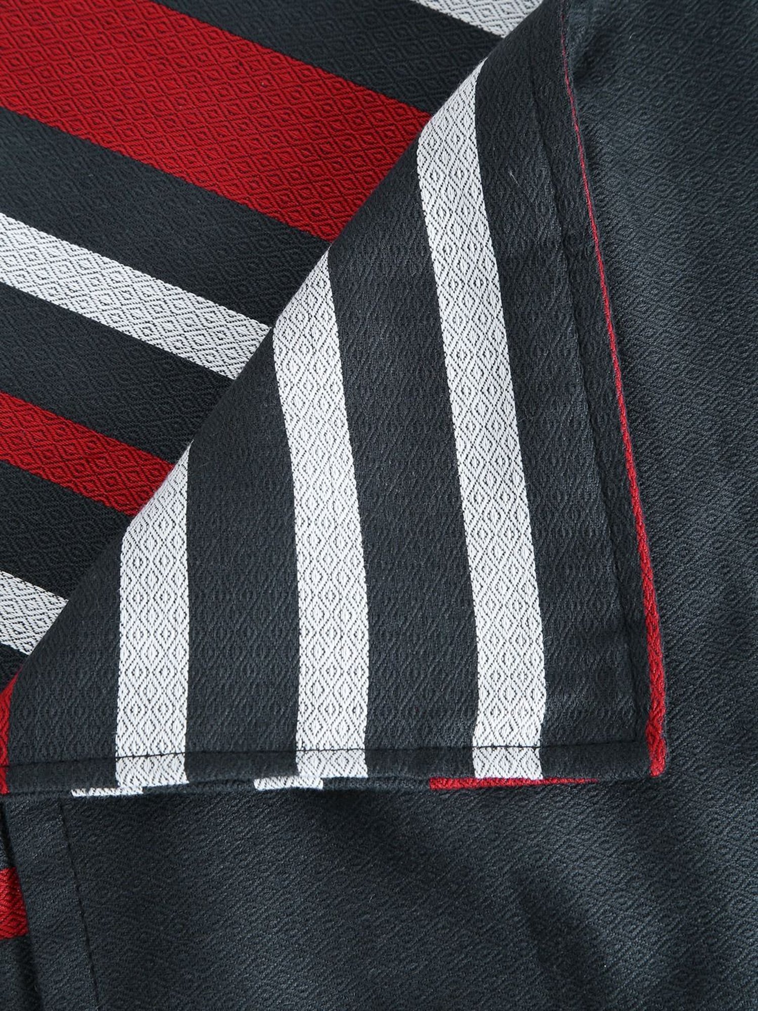 Swayam Stripes Red & Navy 180 TC Cotton King Bedsheet with 2 Pillow Covers