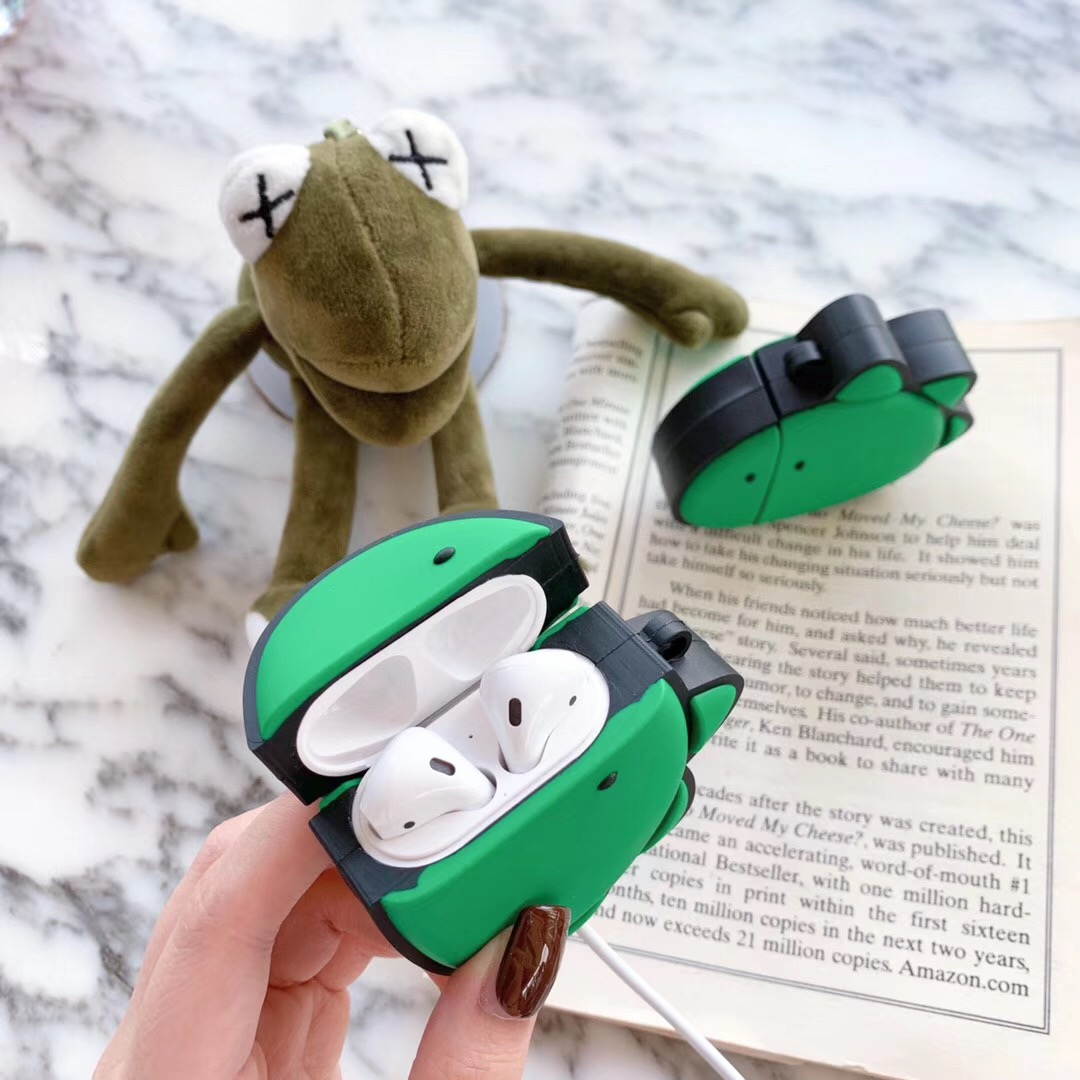 Cute Case for Airpods Case,AirPods 2 Case,Airpods Accessories,Airpods Skin,Cute Cartoon Pink Piglet Slicone Girls Kids Protective Cover Case Compatible for Airpods 1 & 2 Charging Case (Green)