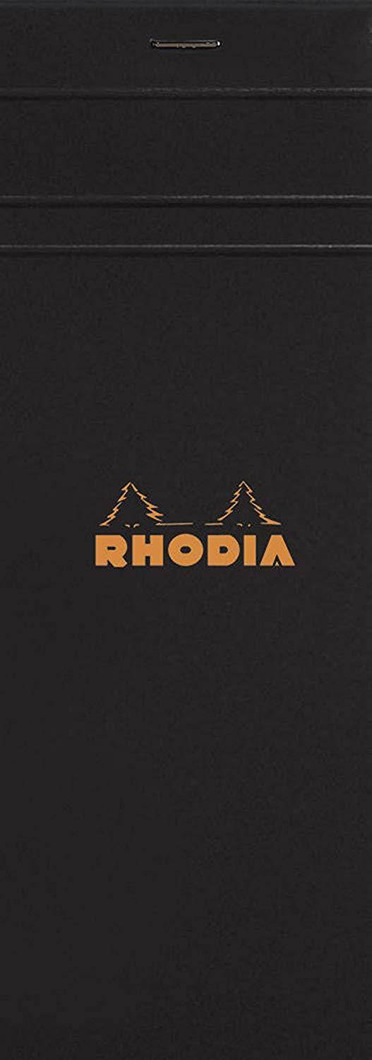 Rhodia Classic Black Notepad 3x8.25 Grid