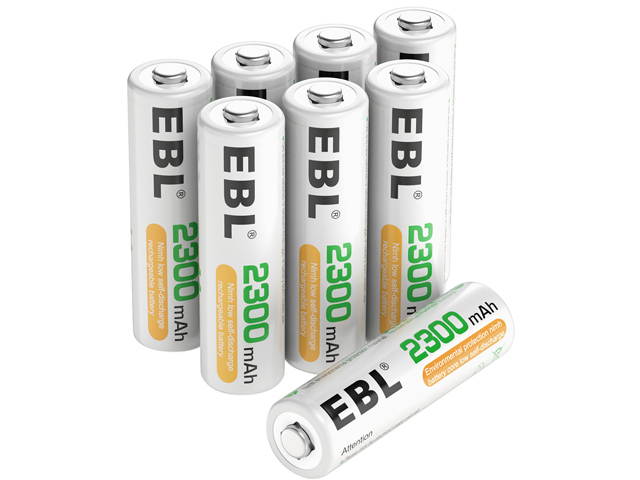 EBL 16 Pack 2300mAh AA Ni-MH Rechargeable Batteries, Battery Case Included