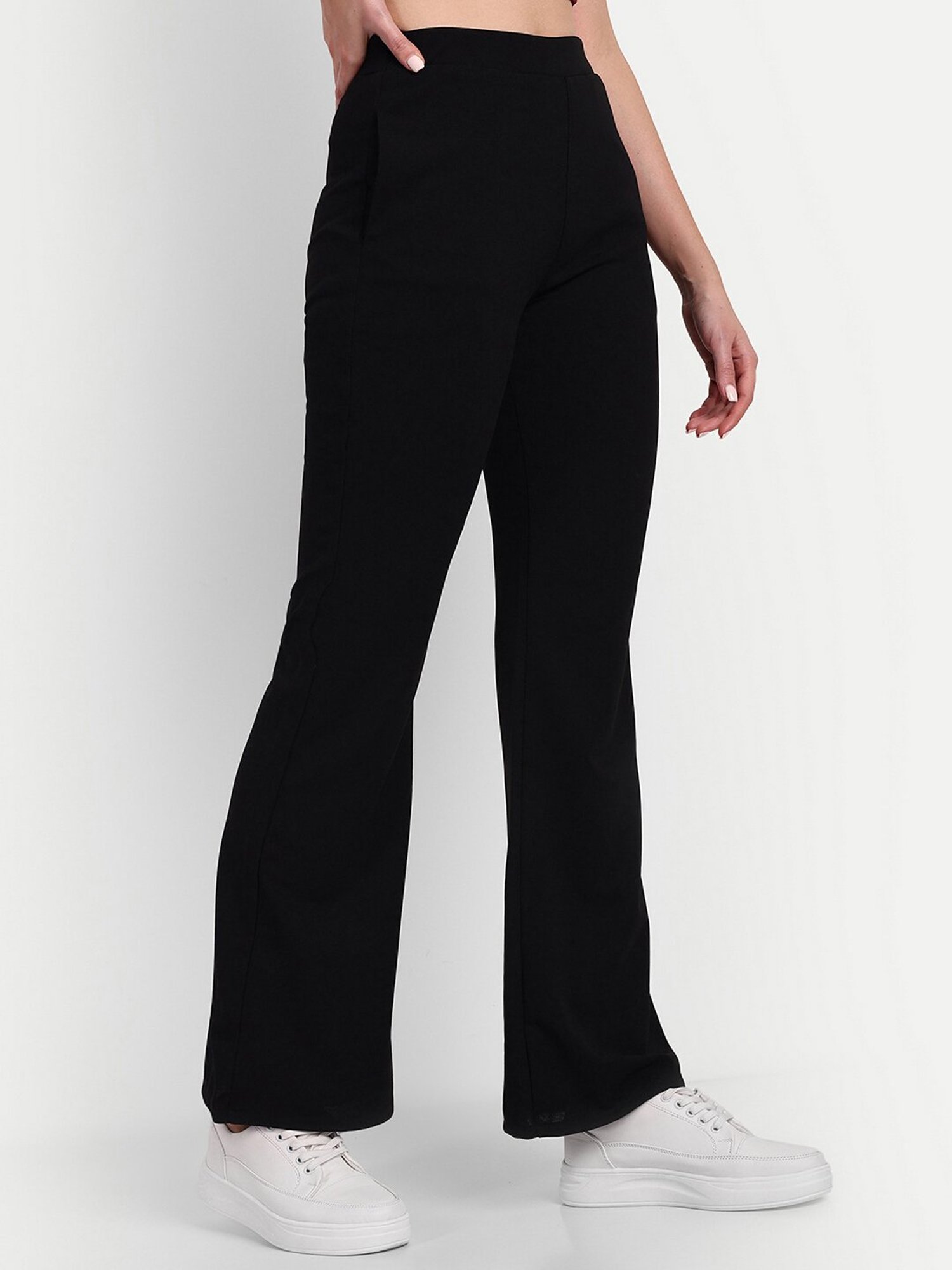 Broadstar Black Relaxed Fit High Rise Pants