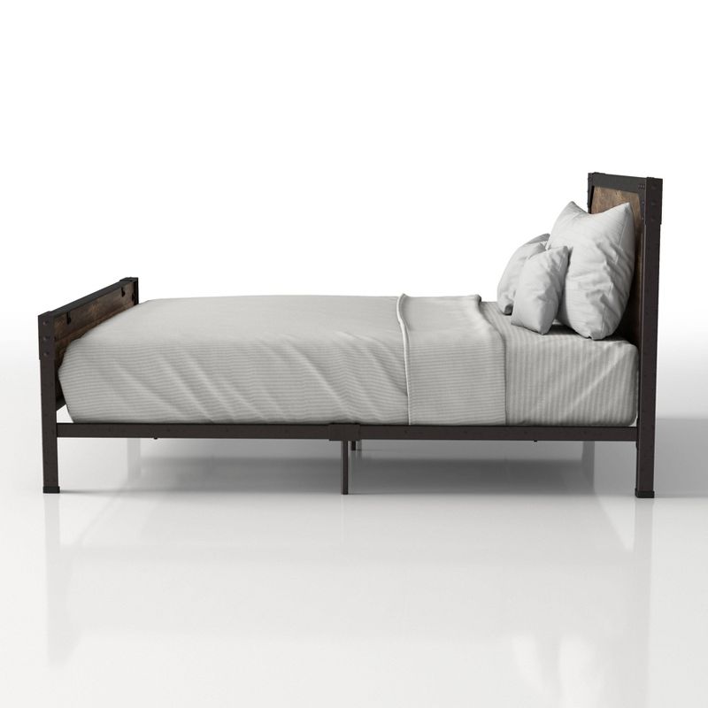 Full Newscar Metal Panel Bed Reclaimed Oak - HOMES: Inside + Out