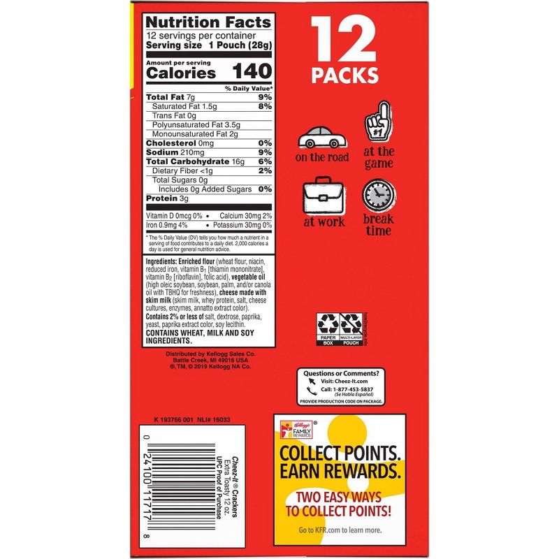 Cheez-It Extra Toasty 12ct 1oz Caddy