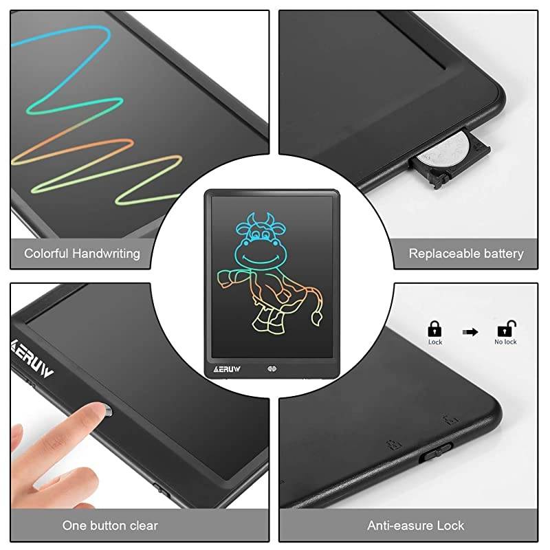 LCD Writing Tablet with Sleeve Case  10 Inch Electronic Graphics Drawing Pads Drawing Board eWriter Digital Handwriting Doodle Pad with Memory Lock for Kids Home School OfficeBlack