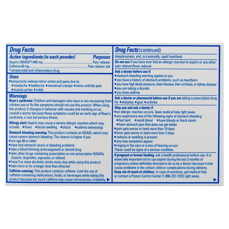 BC Headache Fast Pain Relief Powder  - Aspirin (NSAID) - 50ct