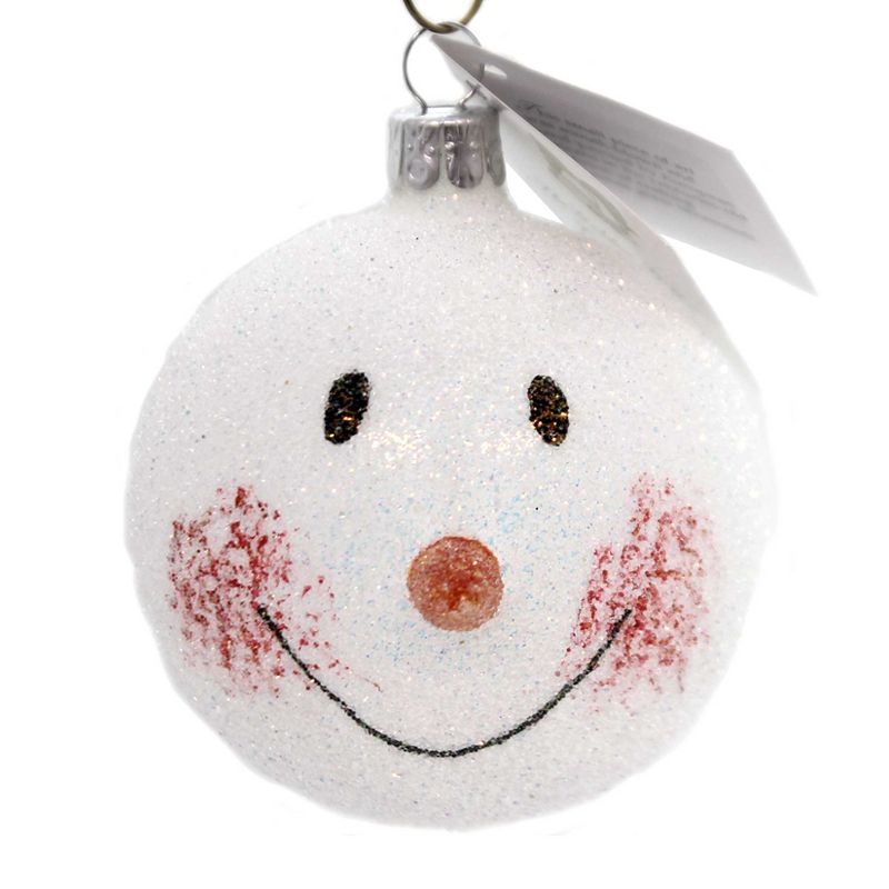 Golden Bell Collection 3.0" Snowman Face Ornament Czech Republic  -  Tree Ornaments