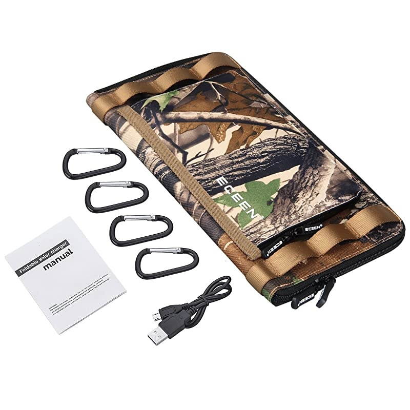 Solar Charger Panel with 10W High Efficiency Sunpower Cells & Smart USB Output for Smart Mobile Phone Tablets Device Power Supply Waterproof Portable Foldable Travel Camping Outdoor Activities