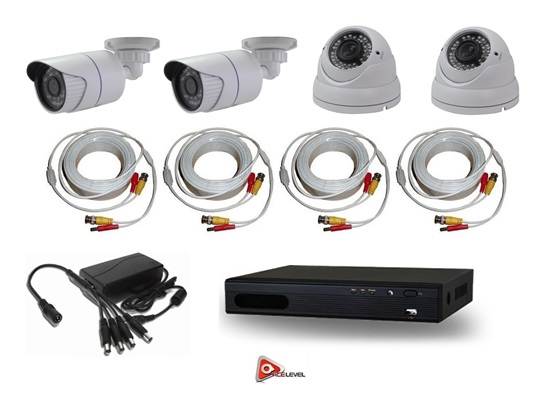 Acelevel 4 Channel HD AHD DVR Kit with 1TB and Two 720P Bullet + Two 720P Dome Cameras