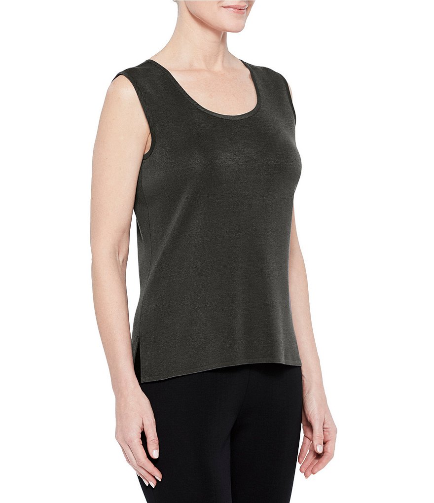 Ming Wang Scoop Neck Sleeveless Knit Tank