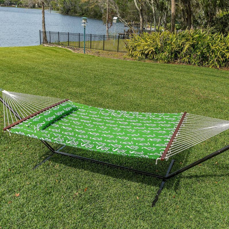 Coronado Double Quilted Hammock Green/Seahorses - Smart Living