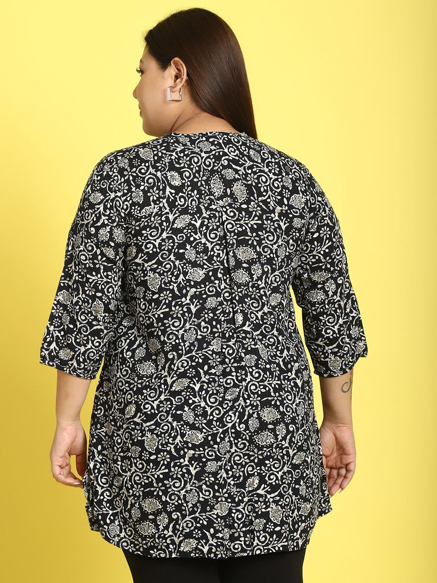 theRebelinme Black Floral Print Shirt
