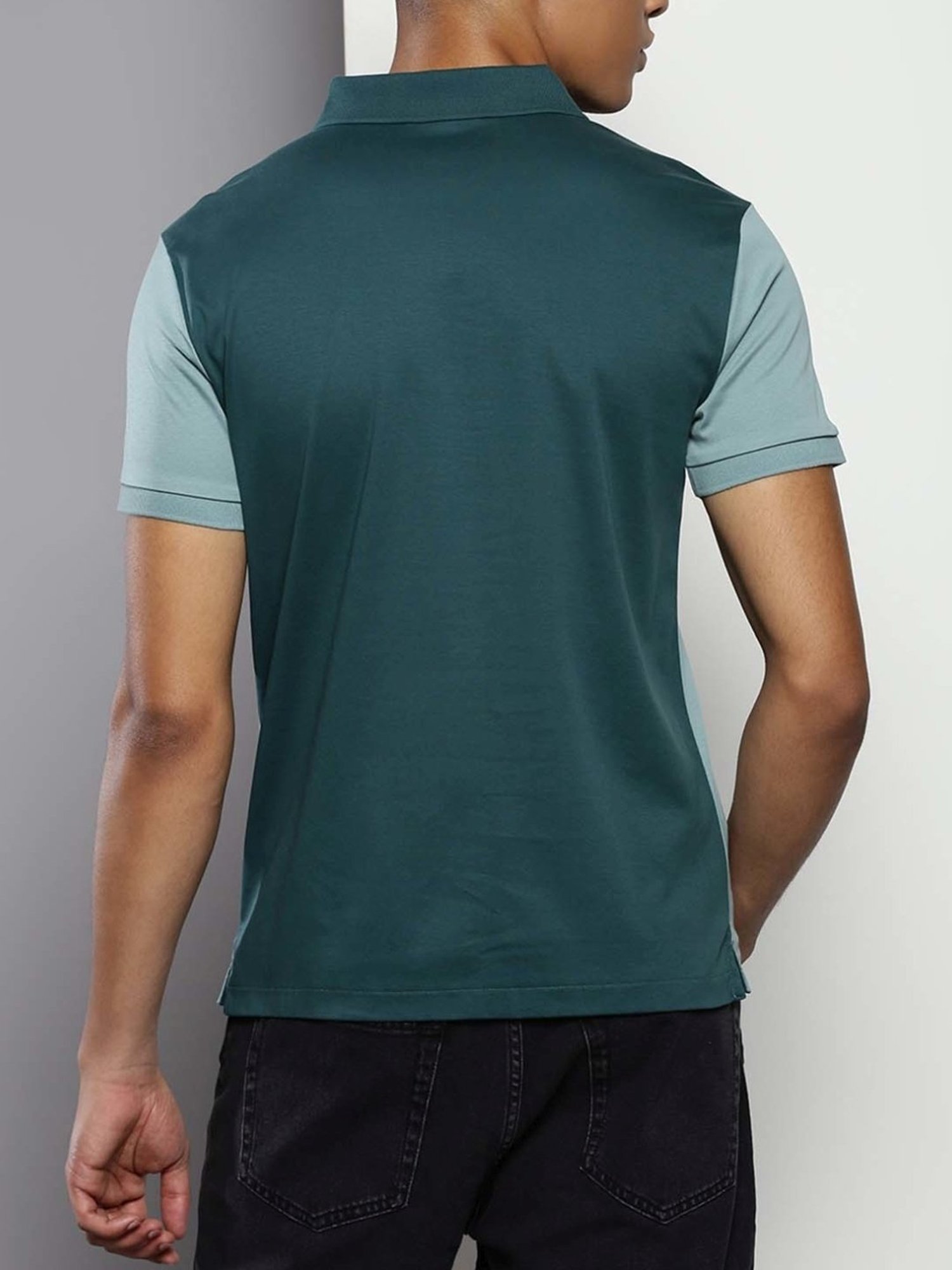 Calvin Klein Atlantic Deep Cotton Slim Fit Colour Block Polo T-Shirt