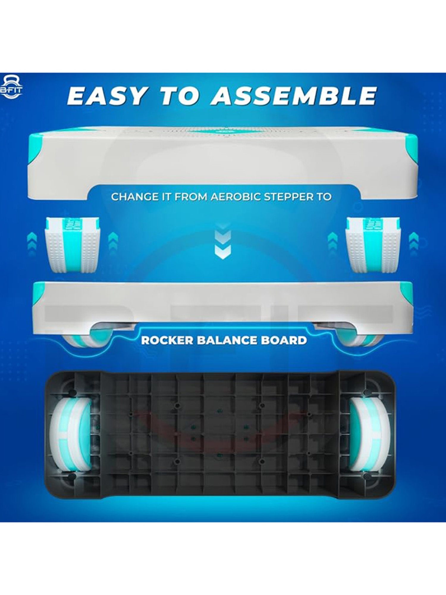 B Fit AB07-R Aerobic Stepper (Grey)