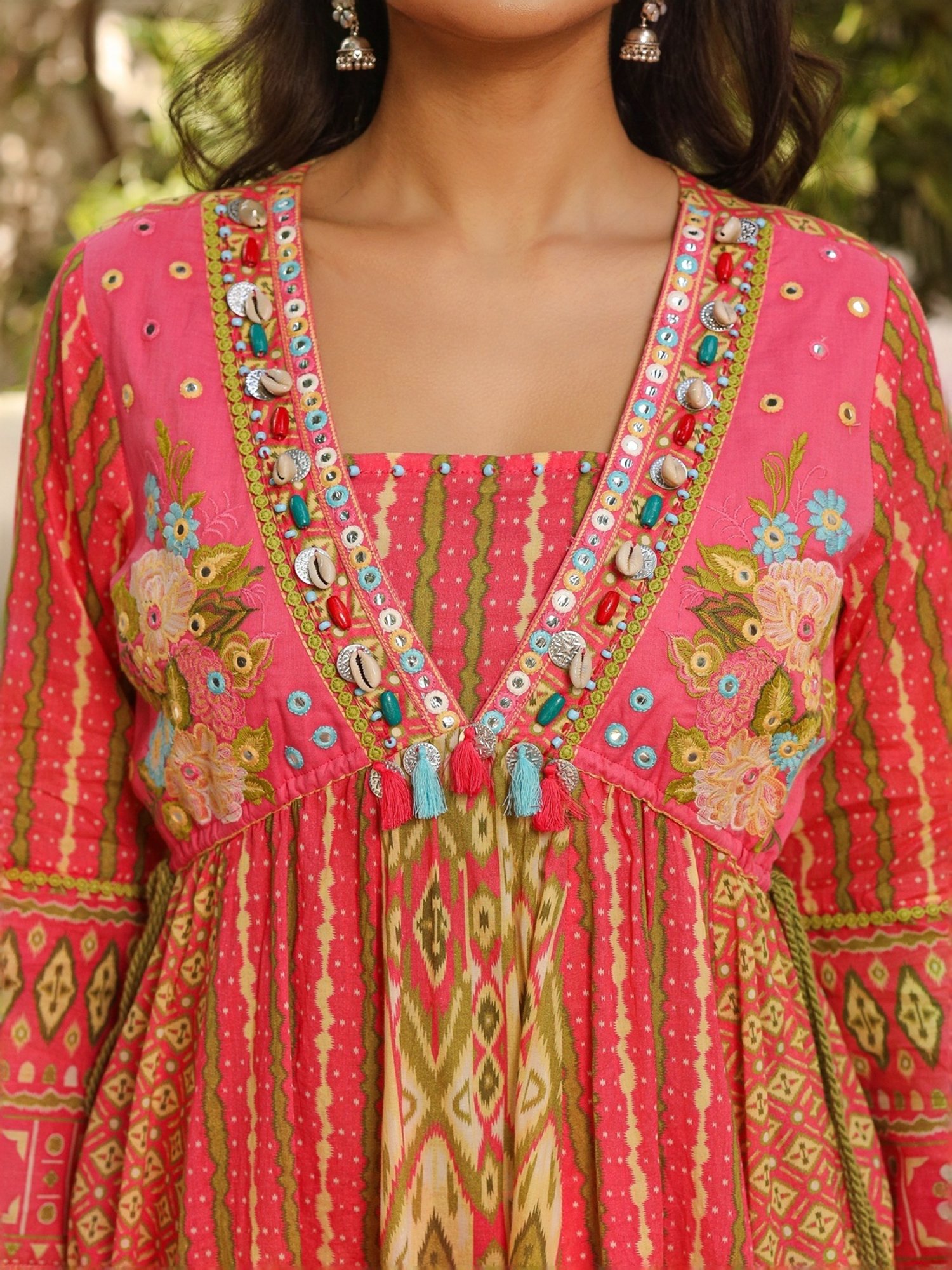 Juniper Pink Cotton Printed Kurta Palazzo Set With Dupatta