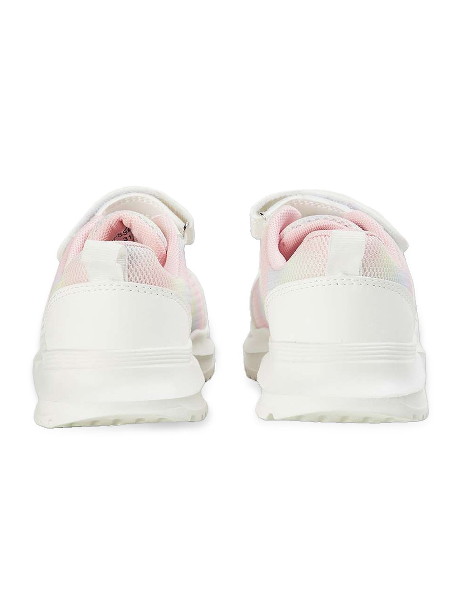 Fame Forever by Lifestyle Kids GLITTER White & Pink Velcro Shoes