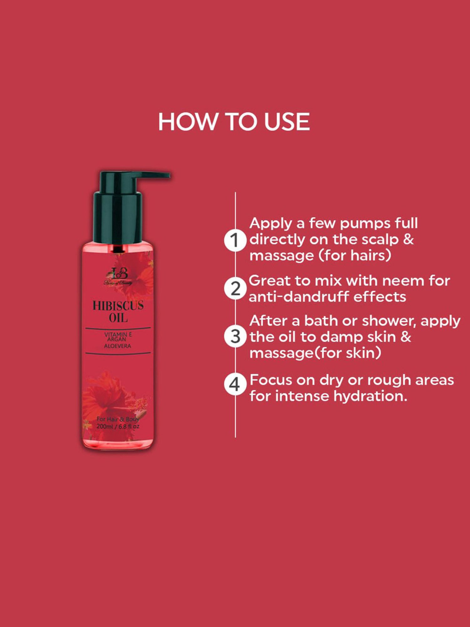 House of Beauty Hibiscus Oil for Hair & Body - 200 ml