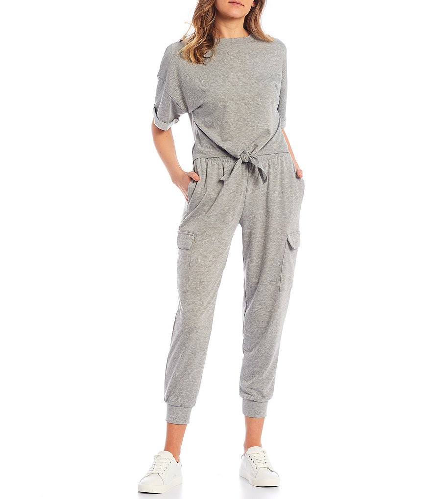 I.N. San Francisco Coordinating Short-Sleeve Tie-Front Top