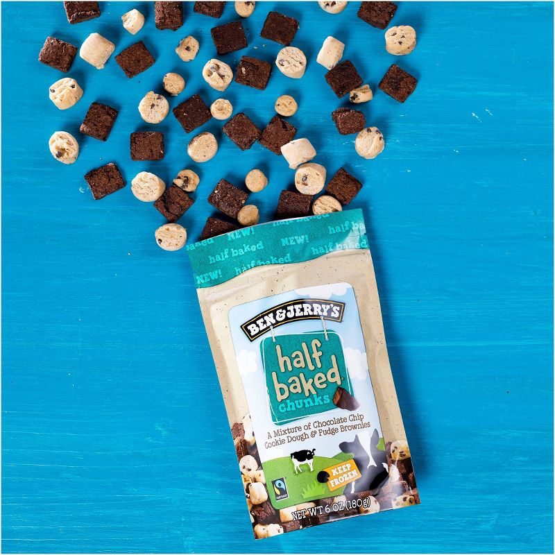 Ben & Jerry's Cookie Dough & Fudge Brownies Frozen Half Baked Chunks - 6oz