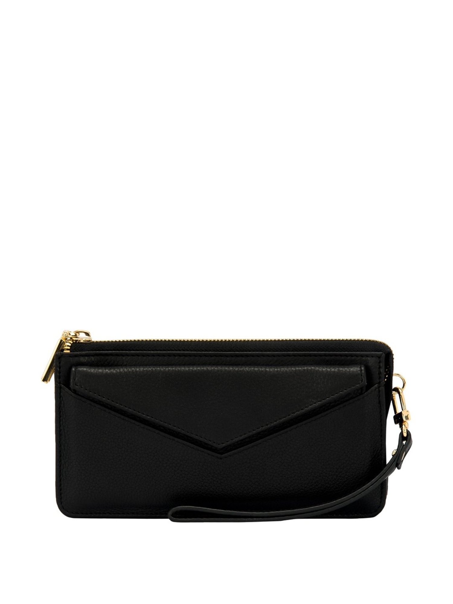 Eske Ebony Black Solid Envelope Wallet for Women