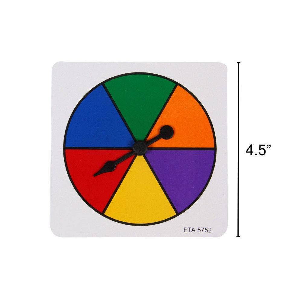 ETA hand2mind Six Color Spinners, Plastic (Pack of 5)