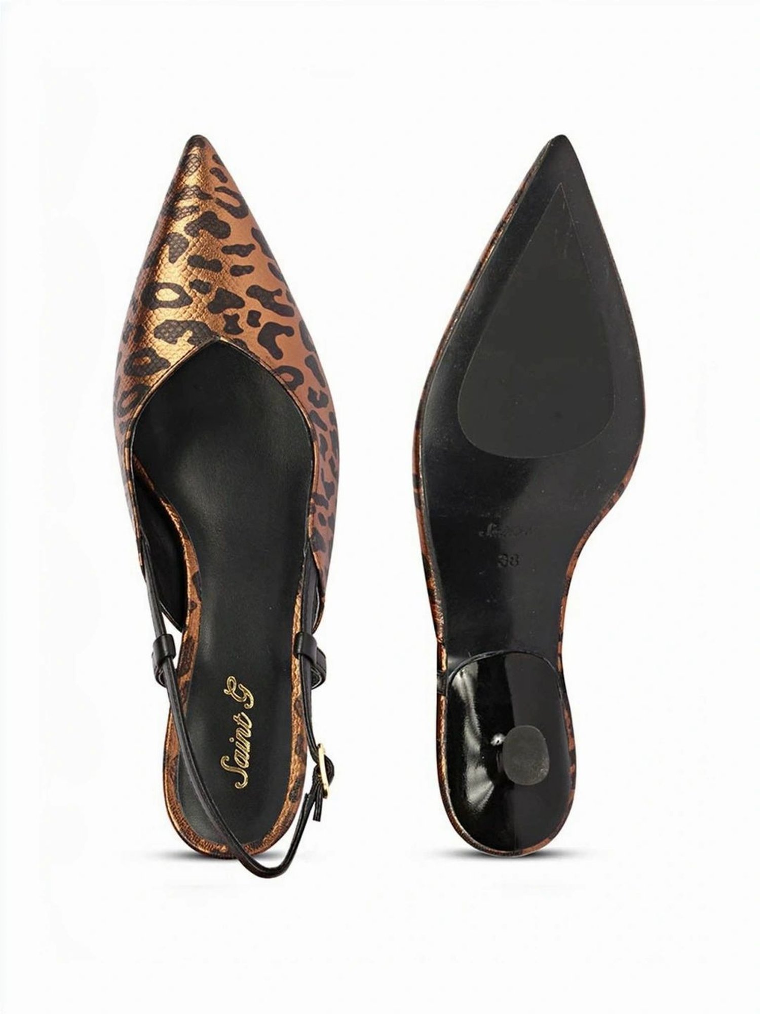 Saint G Women's Quinn Black Sling Back Sandals