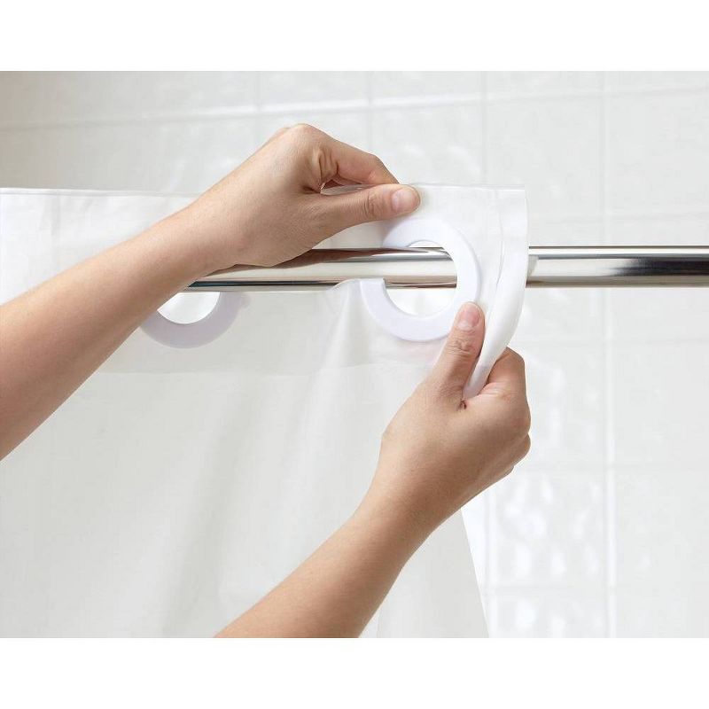 Palm Leaves Shower Curtain with Liner Ivory - Hookless