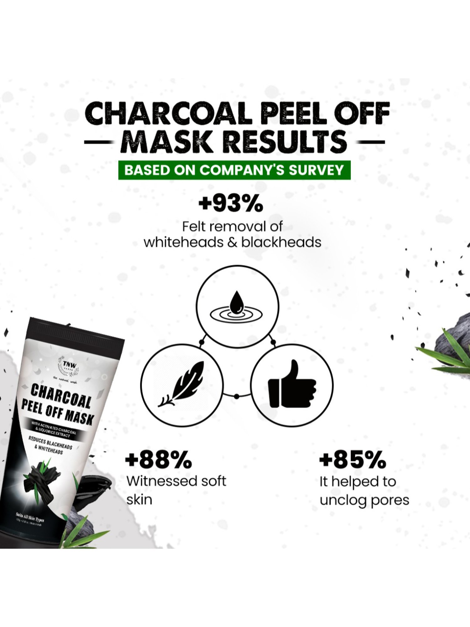 TNW-The Natural Wash Charcoal Peel Off Mask - 100 gm