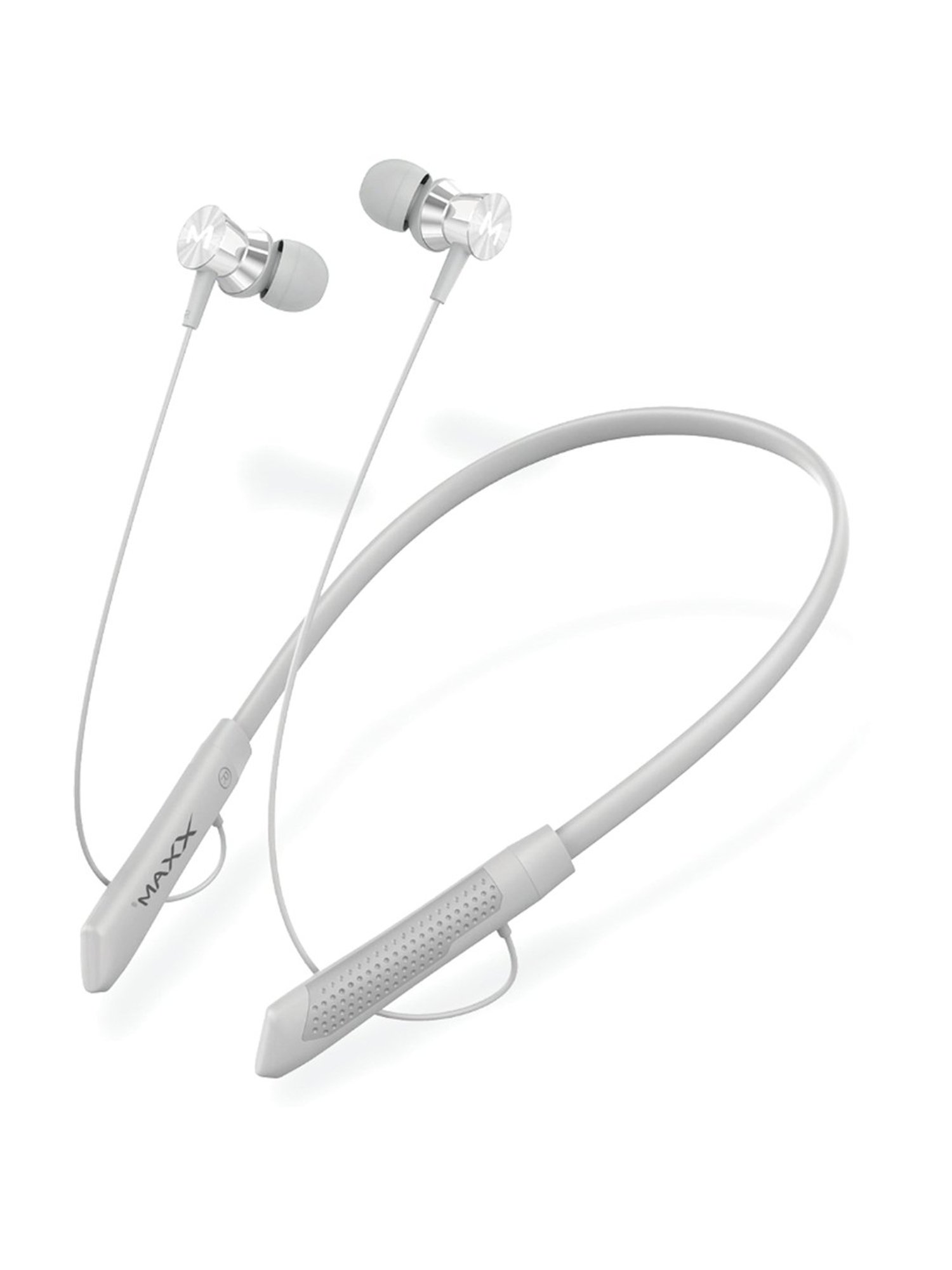 Maxx NX121 In Ear Bluetooth Neckband with Upto 25 Hours Playback & Fast Charging (Grey)