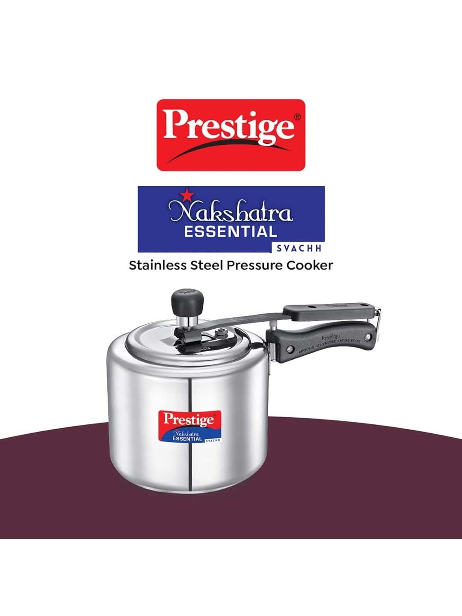 Pigeon Silver Stainless steel Pressure Cooker (10 L)
