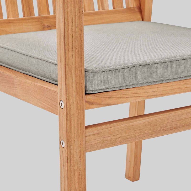 Farmstay 9pc Outdoor Patio Teak Wood Dining Set - Taupe - Modway