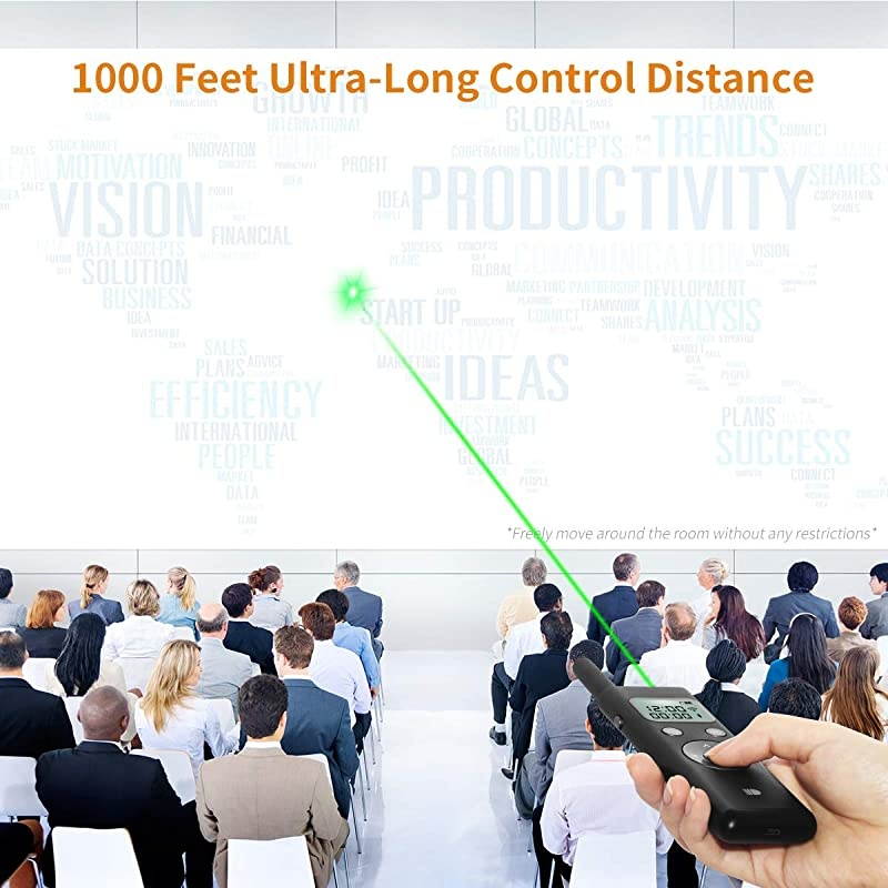 Presentation Remote Big Size 7quot Professional Wireless Presenter Clicker with Green Light amp LCD Display1000ft Long RangeRechargeableHyperlink for Conference Lecture Training Speech