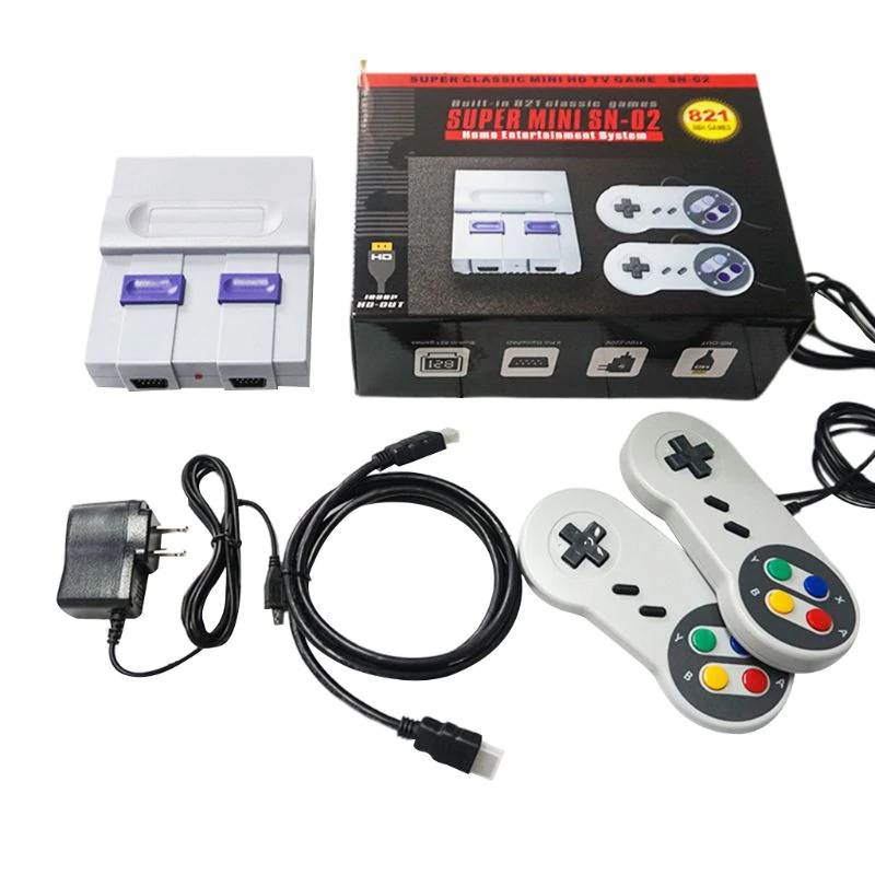Lejiahong SUPER MINI NES Retro Classic Video Game Console TV Game Player Built-in 821 Games with Dual Gamepads