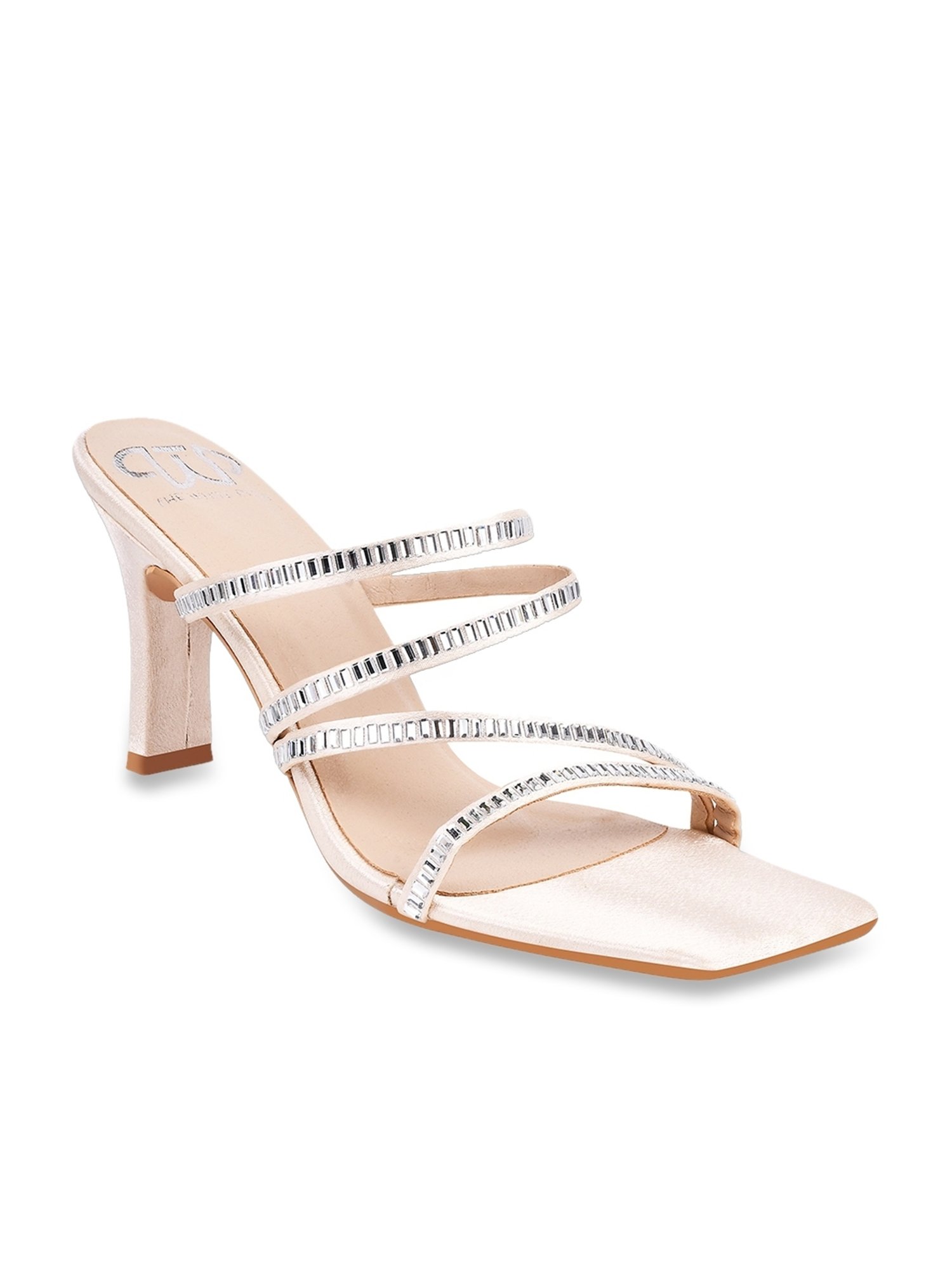 The White Pole Women's Cream Casual Sandals